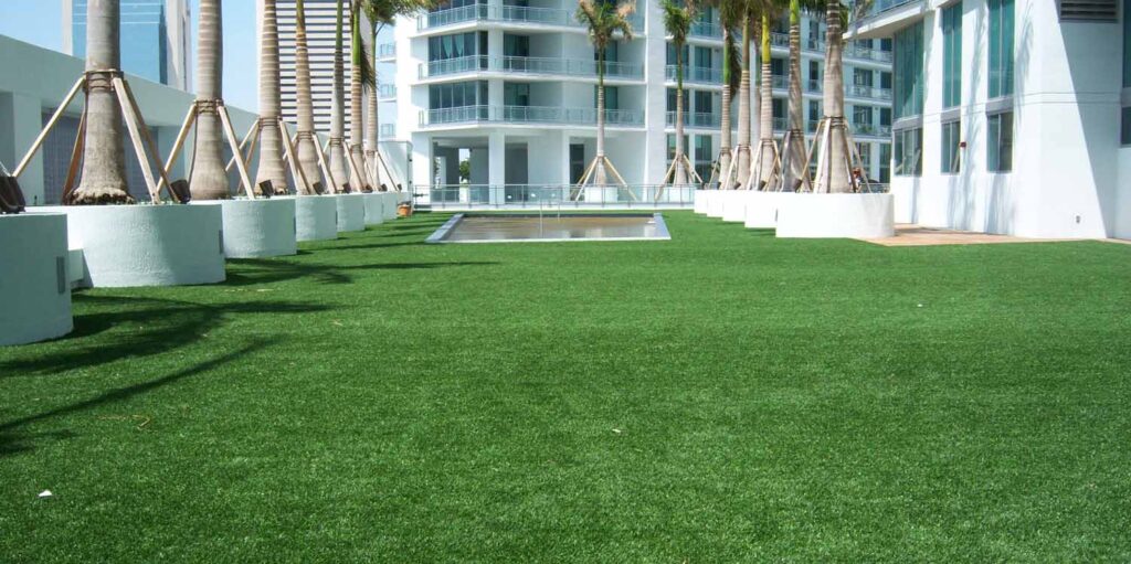 Commercial artificial turf installation for business in Lubbock